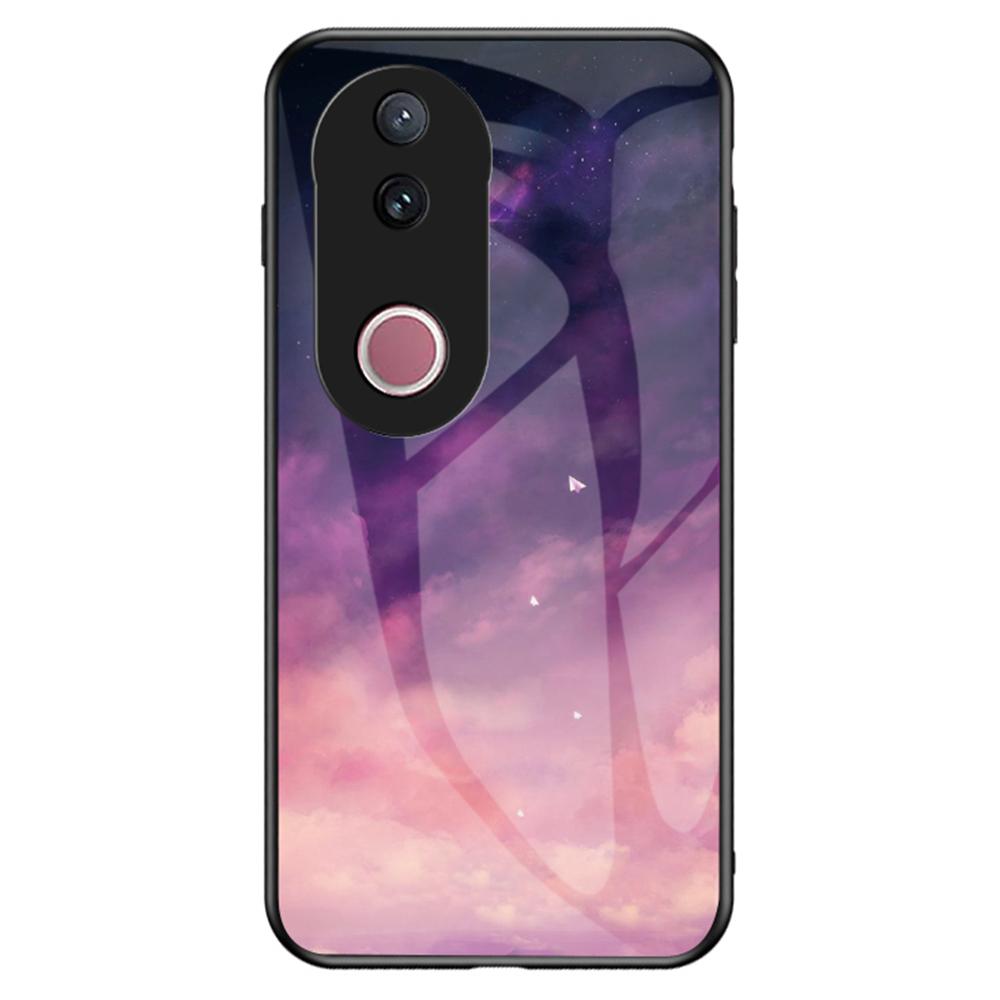 For vivo V50 5G Case Starry Sky Pattern Tempered Glass Phone Cover