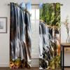 Natural Scenery Pattern High Shading Curtain Snow Mountain Lake Forest Cloud Sunset Waterfall Drape for Bedroom Hotel Studio