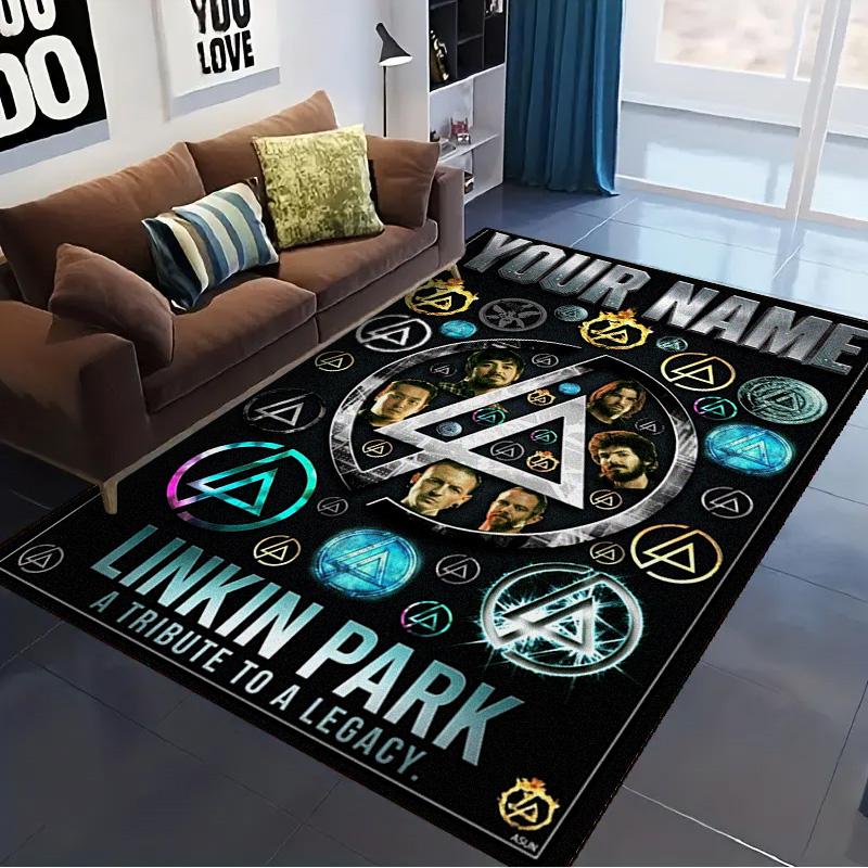 Name Custom Band Logo Linkin-Park Carpet Rug for Living Room Bedroom Home Sofa Decoration,Kids play Non-slip Floor Mat