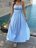KaiKuo 2026 Spring/Summer Women's Solid Color Spaghetti Strap Long Slimming Waist Dress