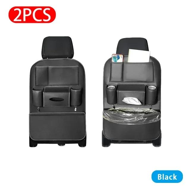 1/2PC Car Seat Backrest Multifunctional Storage Box PU Leather Car Storage for Travel Storage and Organization with 6 Pockets