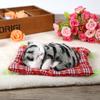 Super Cute Simulation Sounding Sleeping Kittens Cats Plush Toys Doll Christmas Gift Black Gray