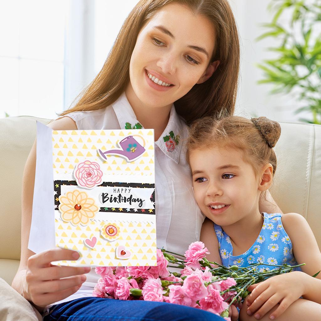 DIY Greeting Card Kits Includes 16 Cards 16 Envelopes with Decoration Accessories Handmade DIY Greeting Card Making Tool for Kid