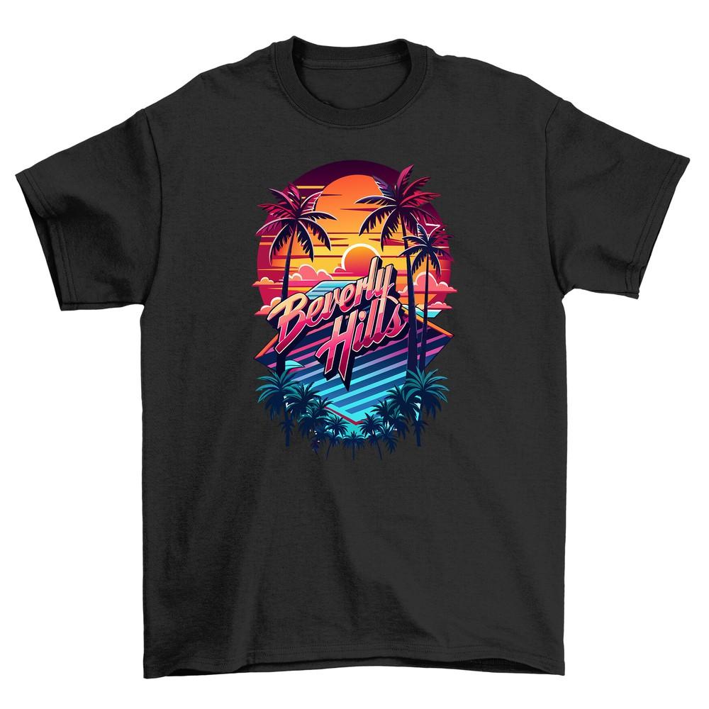 Retro_31 Sunset Beach Escape T-shirt - Transport Yourself Back To the 80s! Color