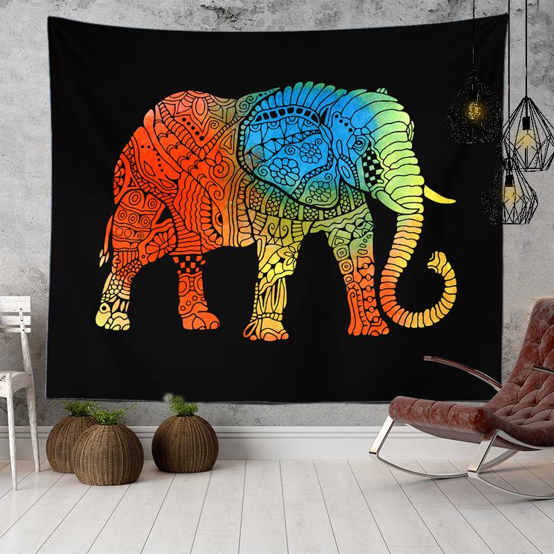Home Decor Indian Ethnic Tapestry Hanging Elephant Digital Printing Tapestry Living Room Background Cloth Beach Towel
