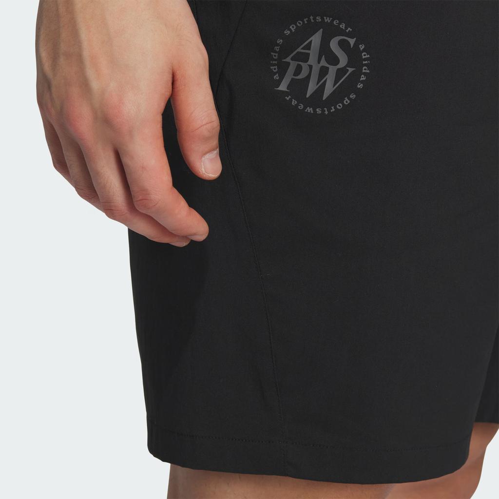 Adidas Szorty plecione do wypoczynku Średni stan Wszechstronne Modne Codzienne Męskie Szorty Czarne JI8609