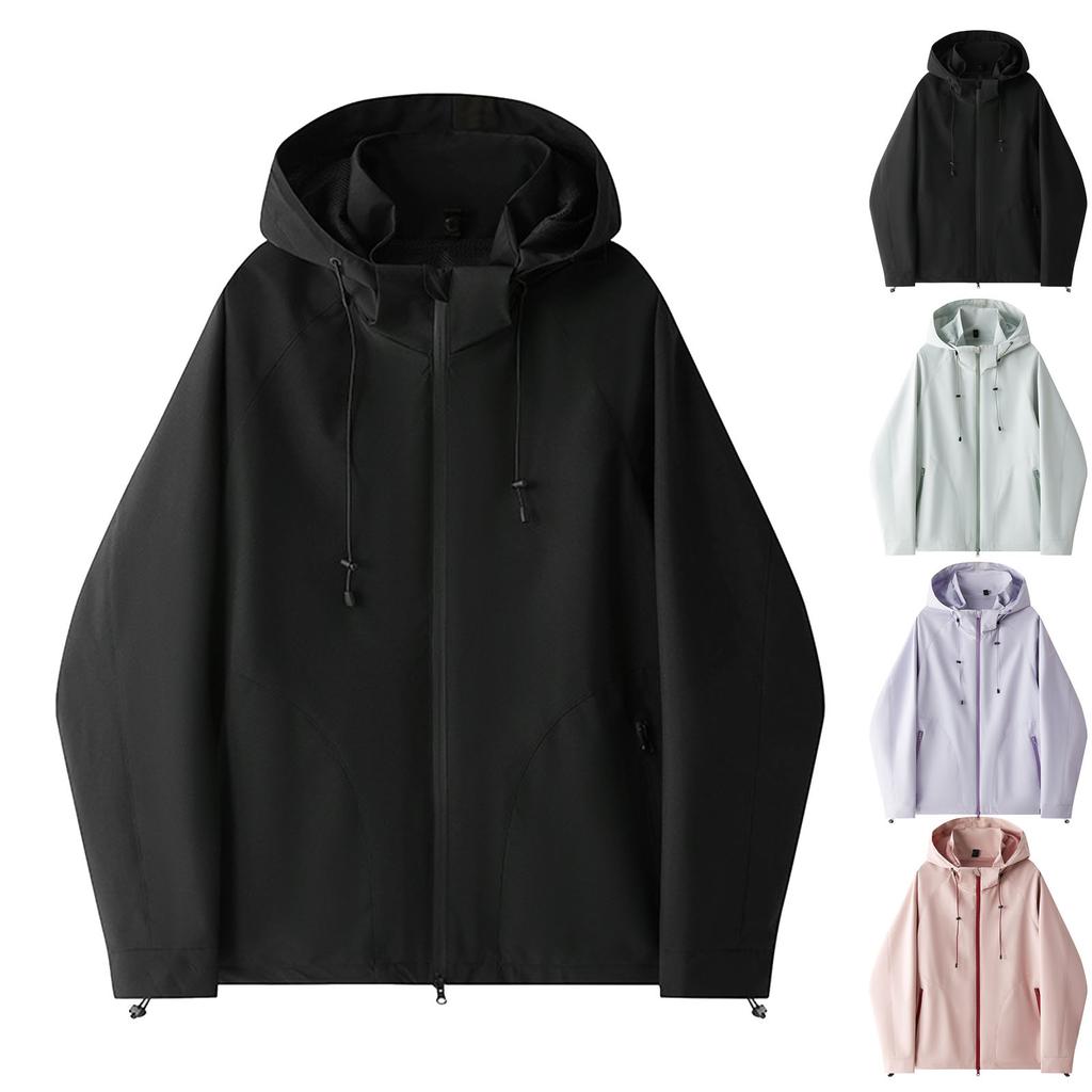 Men's Solid Color Hooded Workwear Jacket Casual Sports Mountaineering Outdoor Jacket