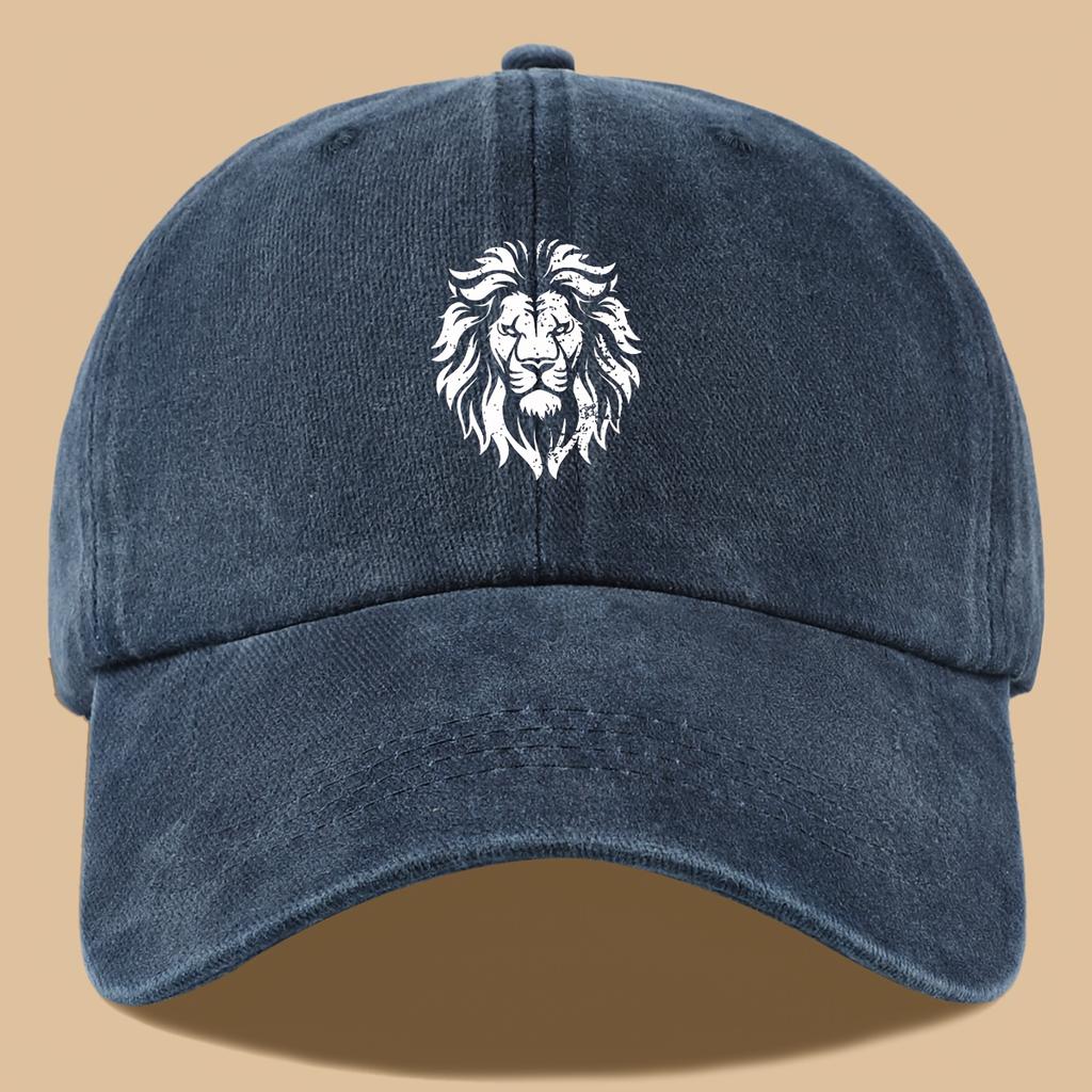 1pc Lion Print Trucker Hat Suitable for Men  Women  Adjustable Breathable Outdoor Cap with Lion Design