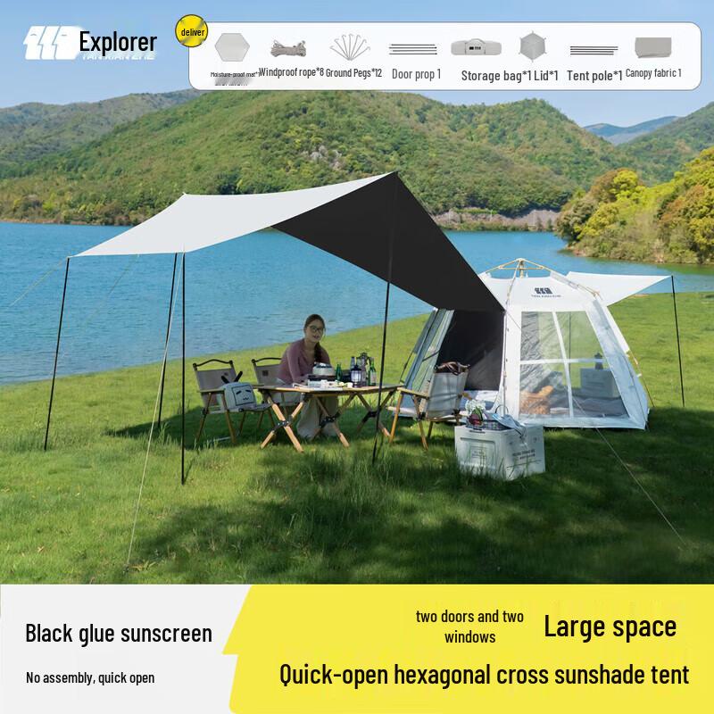 Explorer Blackout Hexagonal Camping Tent