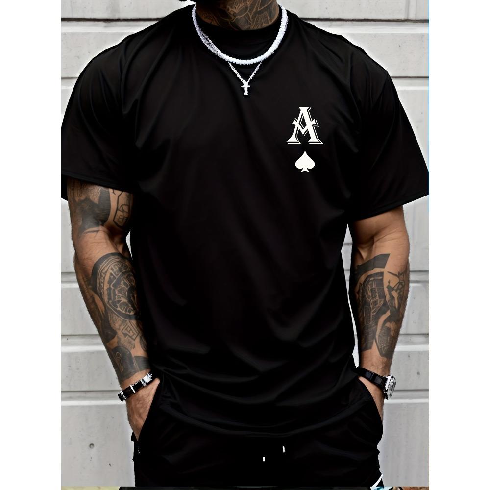 

Men s Spade Pattern T-Shirt Casual Short Sleeve Crew Neck Machine Washable Casual Wear Daily T-Shirt 3XL