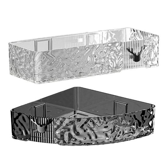 Bathroom Storage Rack Wall Corner Shelf Strong Load-bearing Large Capacity Transparent Makeup Holder Shower Caddy