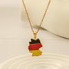 Unisex World Map Jamaica Pendant Necklace