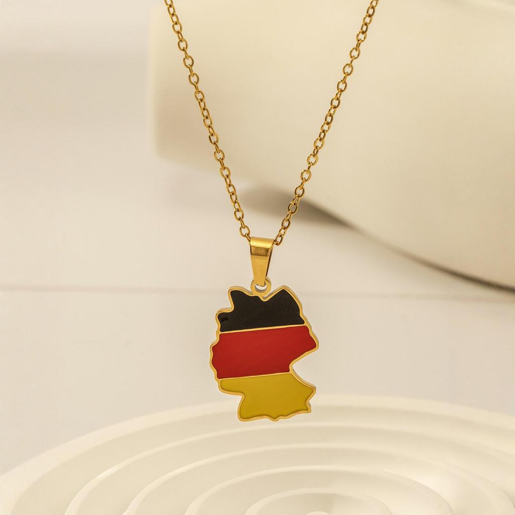 Unisex World Map Jamaica Pendant Necklace