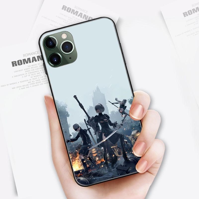 Cute Girl Nier Automata Phone Case For IPhone 14 13 12 11 XS X 8 7 6 Plus Mini Pro Max SE 2022 Soft Black Phone Cover