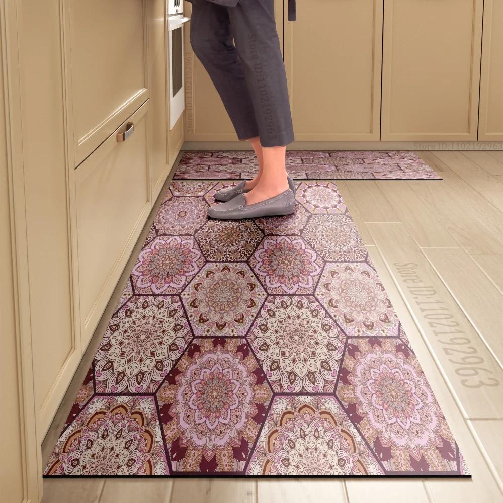 1PCS Kitchen Floor Mat Waterproof, Anti-skid, Anti-dirty Foot Mat Household Door Mat Crystal Velvet Long Strip Carpet Door Mats