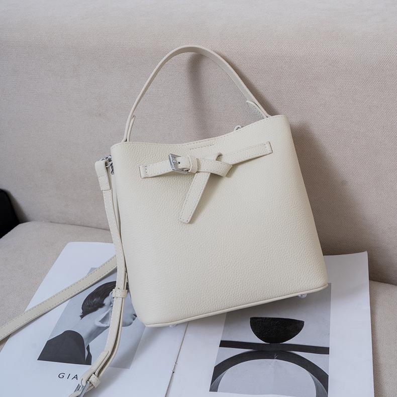 Genuine Leather Bucket Bag Versatile Shoulder Bag High-end Casual Crossbody Bag