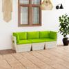 Day and Night - Day and Night 3-seater Garden Pallet Sofa with Fir Wood Cushions