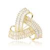 Korean Copper Zircon Ring Triangle Brooch Luxury High-End Women'S Clothing Accessories Brooch Geometric Pin