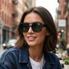 Superhot Eyewear 81014 Fashion 2025 Retro Square Pilot Sunglasses with CP Wire Core Temples