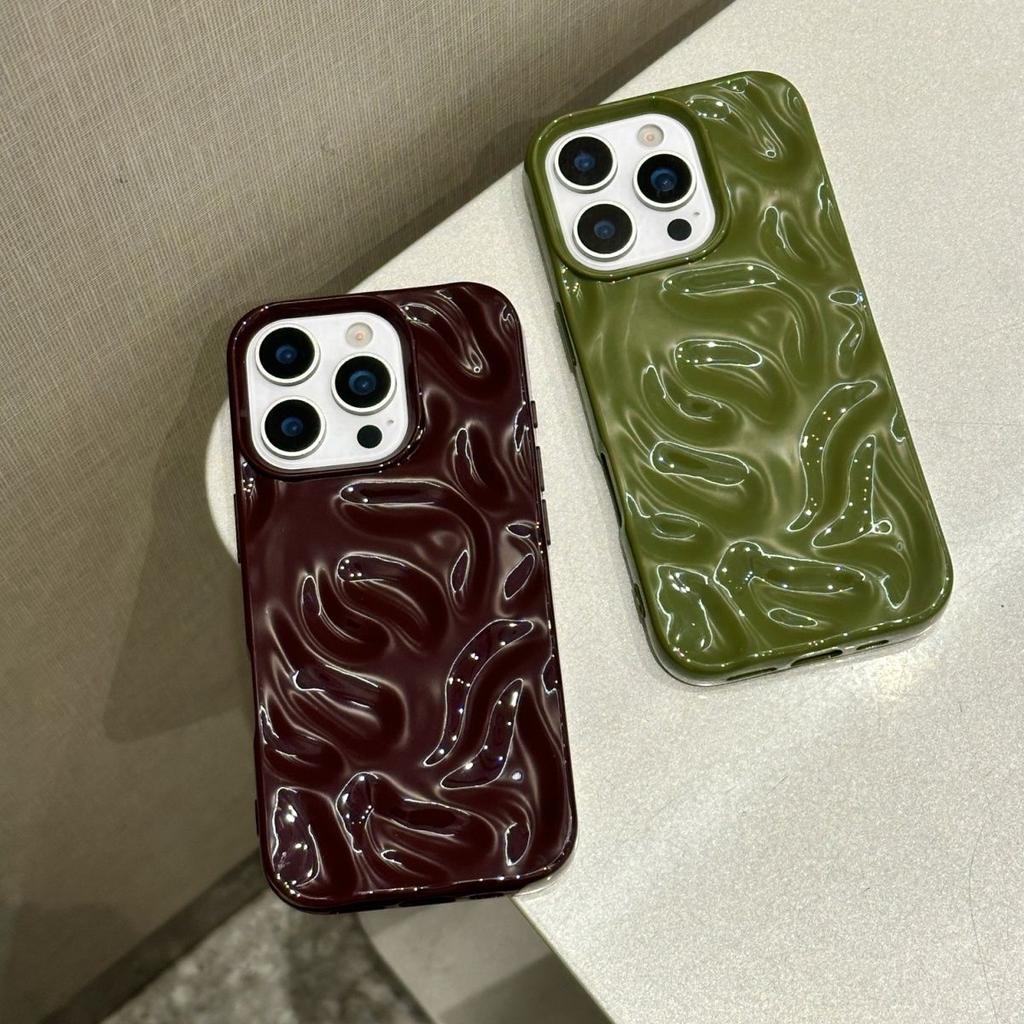 Three-dimensional Meteorite Pattern Solid Color Suitable for Apple 16promax Mobile Phone Case 15 All-inclusive 14 Soft 13 Simple 1211 Tide Xs
