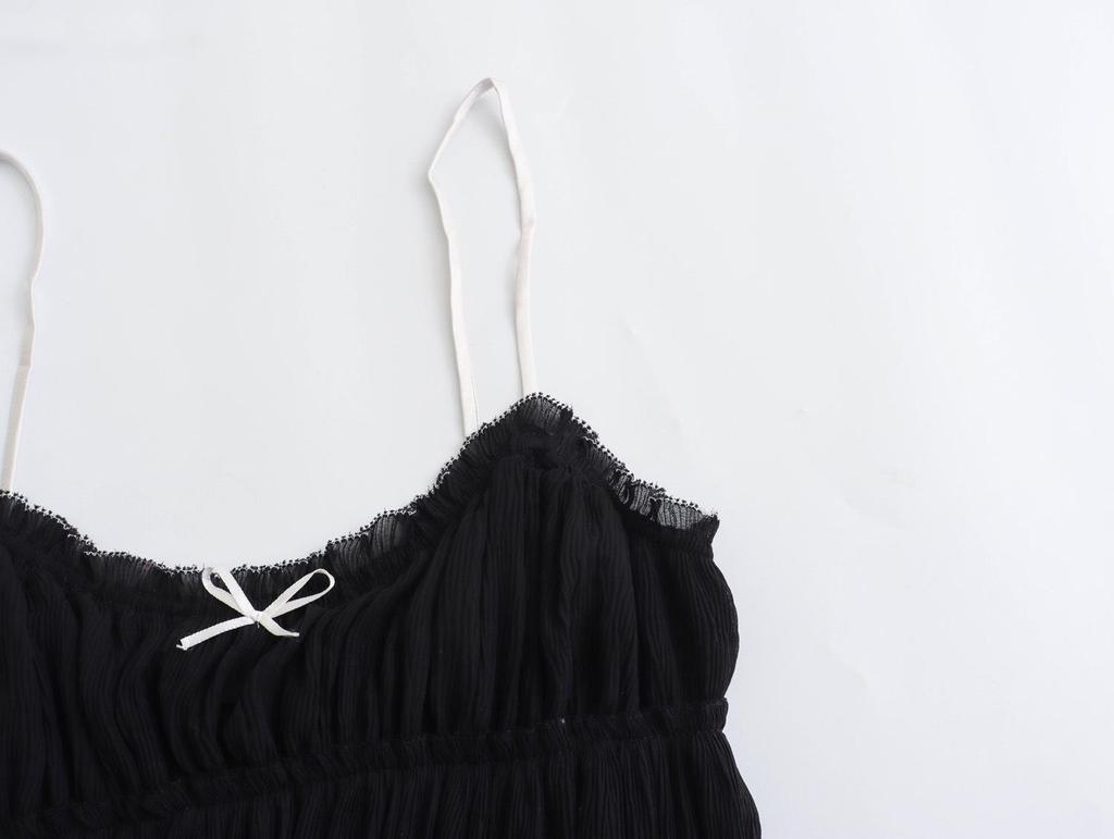 2025 Frühling/Herbst Französischer Stil Schleife Texturiertes Camisole