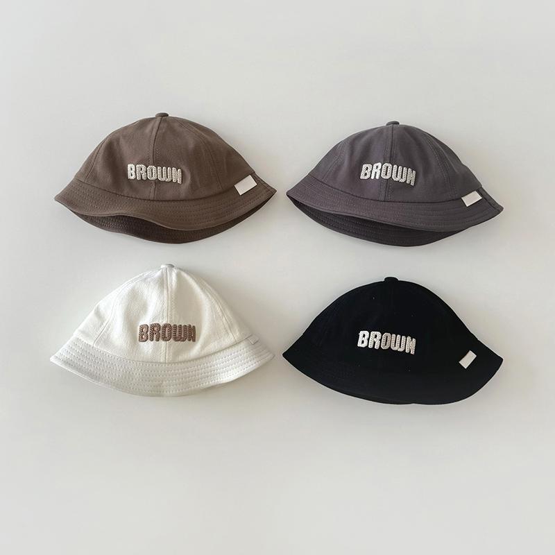 Letter Baby Bucket Hat With Rope Summer Outdoor Baby Boys Girls Sun Basin Hat Adjustable Infant Toddler Fisherman Hats