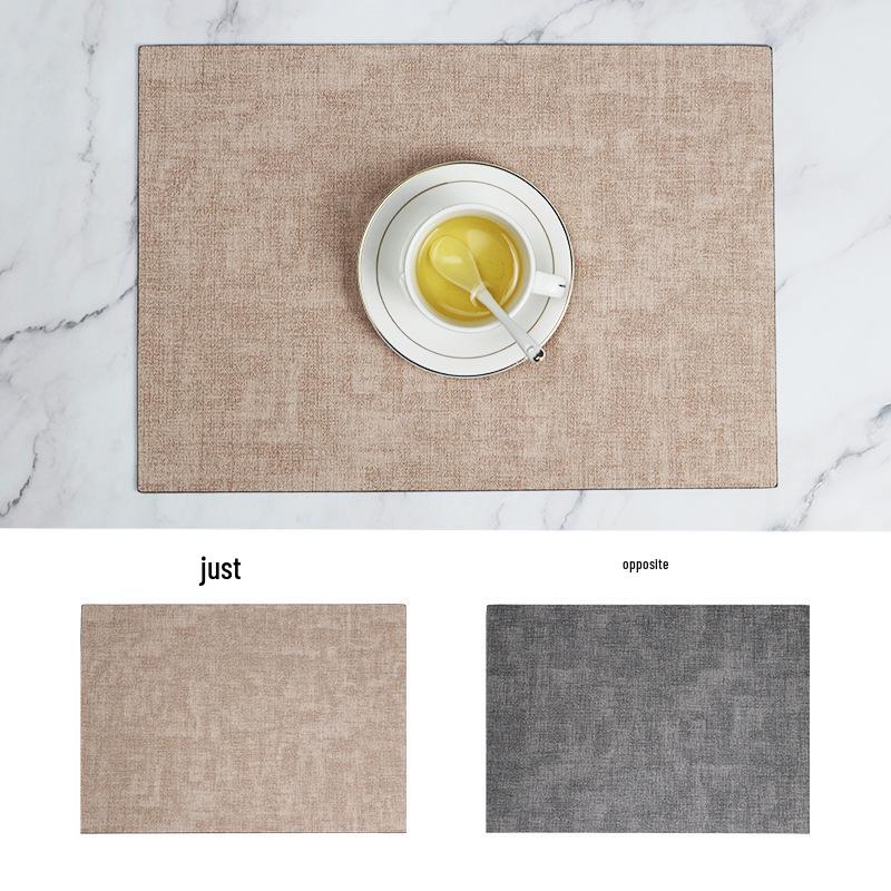 Nordic Minimalist Double-Sided Leather Placemat - Creative PU, Waterproof, Heat-Resistant.