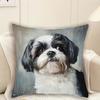 Shih Tzu Dog Print Throw Cushion Covers Chair Living Room Pillowcase Cozy Zipper Sofa Pillow Covers Bedroom Indoor Home Decor