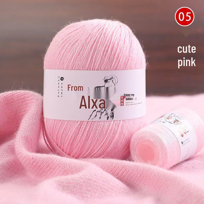 Hand-Knitted Medium-Thick Pure Cashmere Yarn Ball for DIY Projects - Perfect for Scarves and Gifts