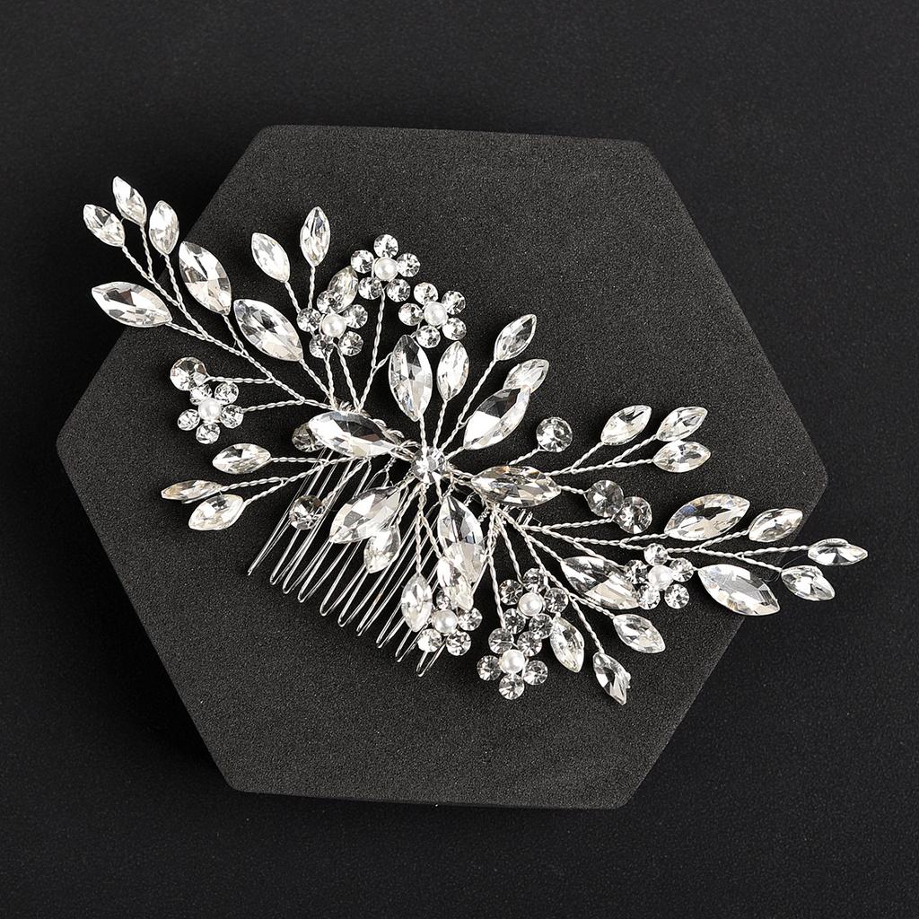 Malang New European and American Style Bridal Headdress Handmade Hair Accessories Inlaid Crystal Comb Wedding Photography