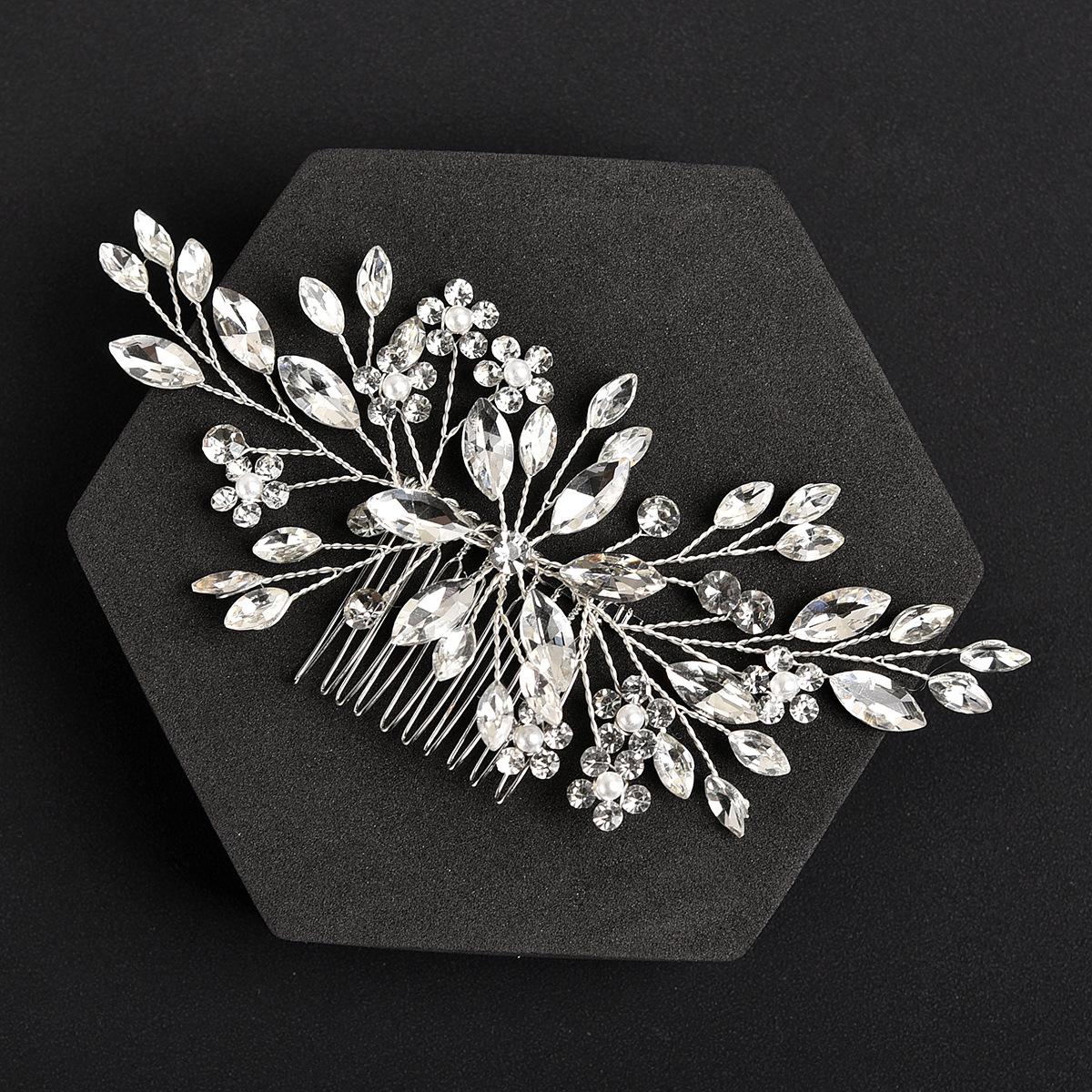Malang New European and American Style Bridal Headdress Handmade Hair Accessories Inlaid Crystal Comb Wedding Photography