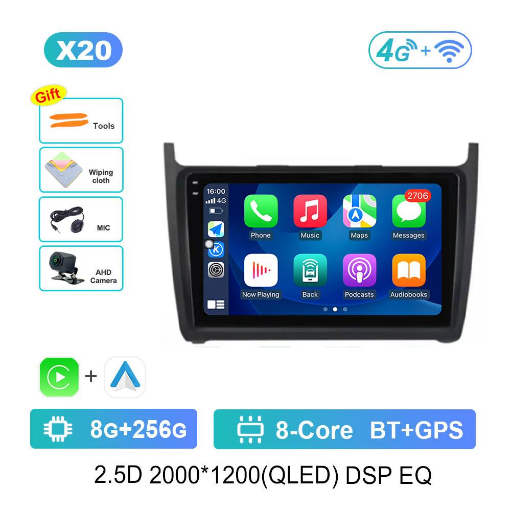 Android 14 Car Video Multimedia Player for VW Volkswagen POLO 5 2008 - 2017 GPS Navi DSP Stereo WiFi BT 4G HD Touch Screen