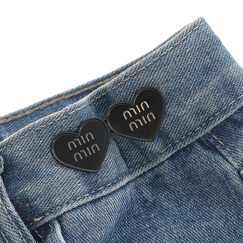 

1 пара регульованих кнопок-утяжок для джинсів у формі серця, пряжка для пояса, кнопка-застібка для штанів, подовжувач, замінник кнопки для джинсів, шпильки-прикріплювачі чорний
