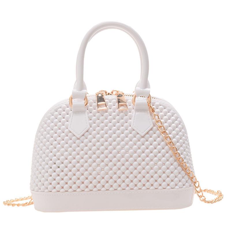 Pvc Shell Bag With Chain Strap For Daily Casual Women And Teen Girls