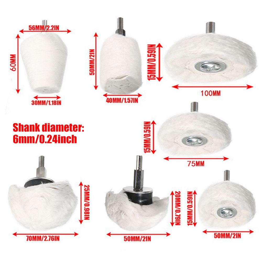 Buffing Wheel For Drill Flannelette Polishing Wheels Mixed Polish Head And Soft Cleaning Brush Kit For Metal Aluminum Glass