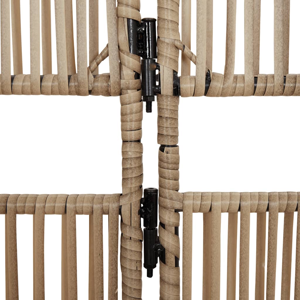 Vidaxl 6-Panel Screen, Beige, Poly Rattan