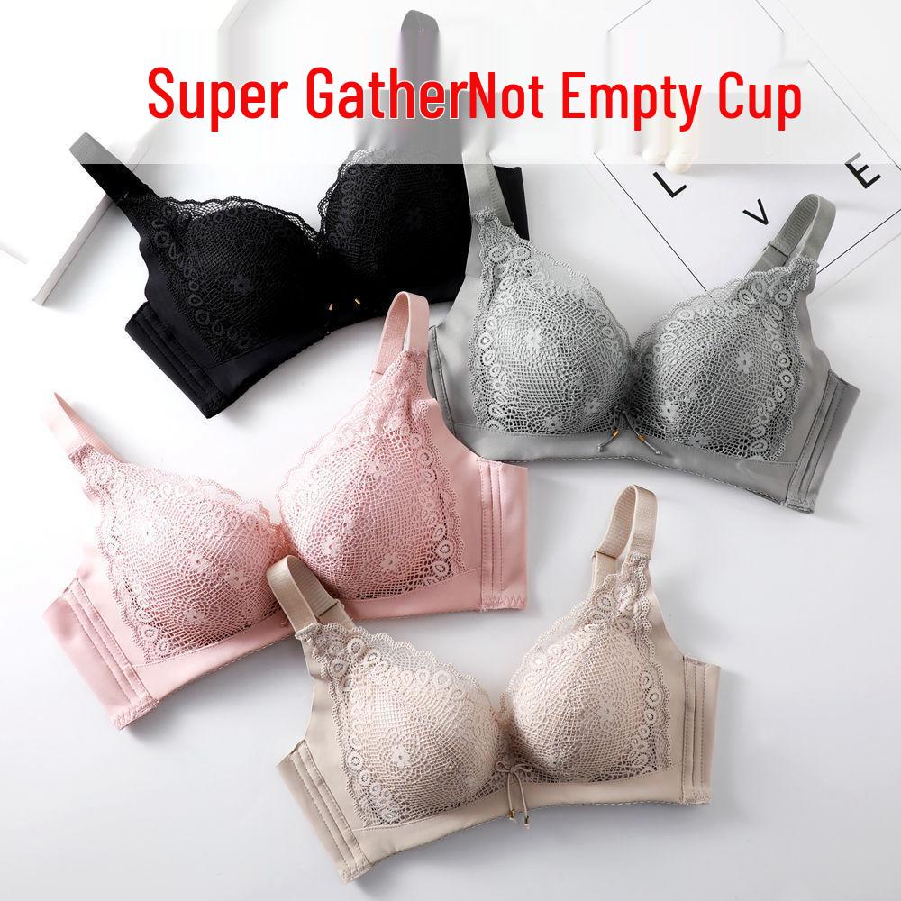 Ultra-Thick 8CM Cup Anti-Sagging Bra for Small Chest - Women's Gathered & Adjustable Design