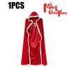 Adults Children Christmas Red Velvet Cloak Cape Costume Party Performance Cosplay Outfit Holiday Festival Celebration Attire