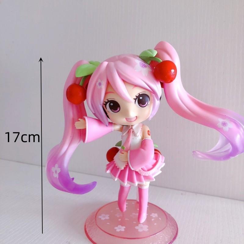 Anime New Hatsune Miku Figure Mini Character Ornaments Kawai Pink Green Hatsune Home desk Decoration Adult Toy kid Birthday Gift