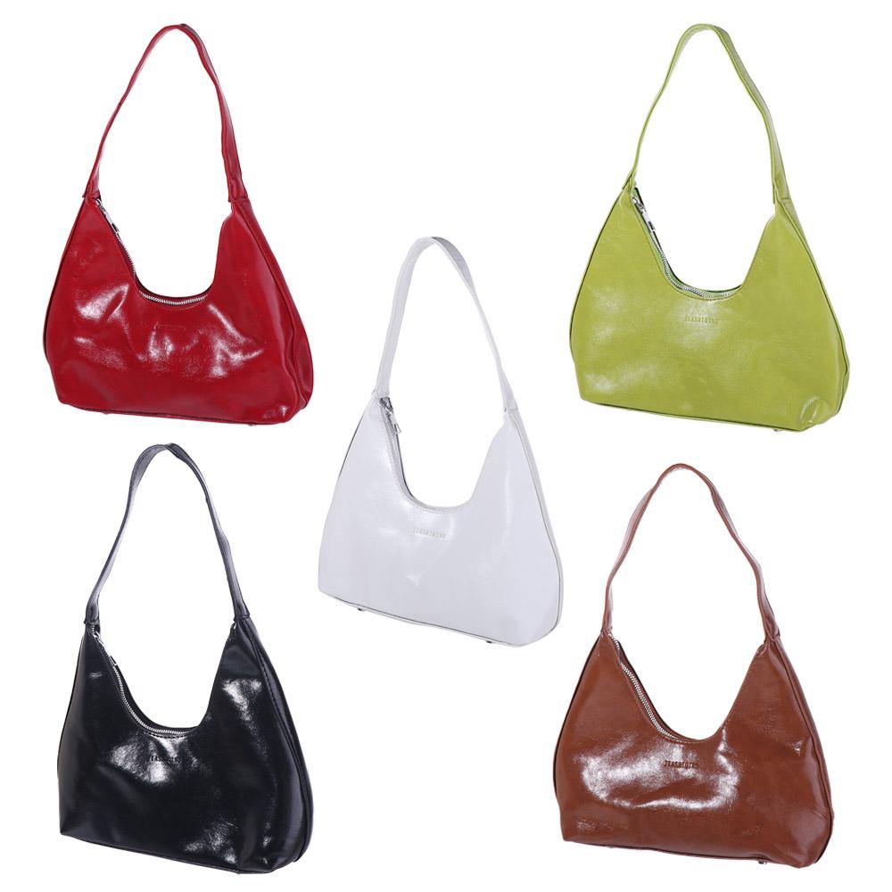 Anti-Splash Water Underarm Bag Solid Color PU Leather Shoulder Bag Soft Women Hobo Bag  Girls