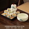 Ru kiln automatic tea set household high-end lazy tea light luxury ceramic stone grinding kung fu teapot teacup tea tray