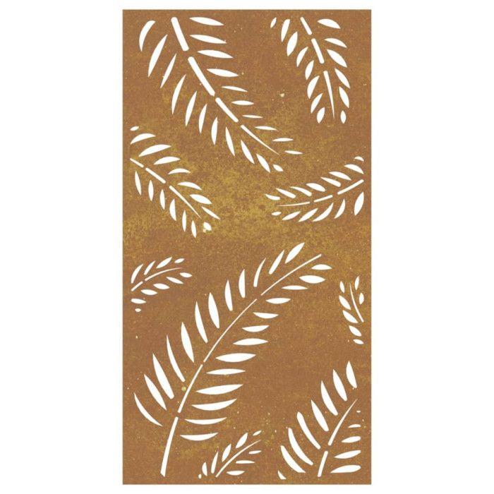 VidaXL Décoration murale jardin 105x55 cm acier corten design feuille 824493