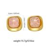 French Fashion Resin Cube 18k Stud Earrings for Women's Daily Wear