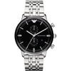 Gianni XLarge Black Silver Stainless Steel Bracelet Men's Quartz Chronograph AR0389