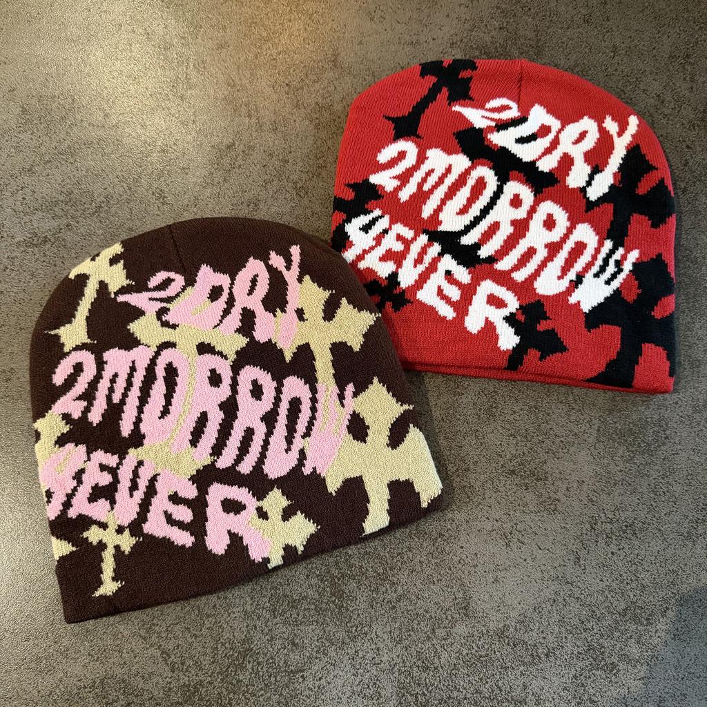 Knit Hat With Alphabet Pattern For Streetwear And Cold Weather Wear