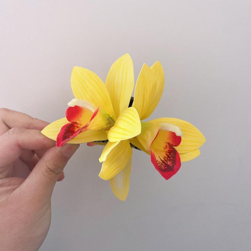 Fermagli per capelli a forma di fiore di giglio per donne ragazze Barretta Clip a pinza di granchio Fermagli per capelli per coda di cavallo Copricapo da bagno spiaggia Accessori per capelli
