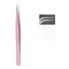 Custom Metal Tweezers for Eyelash Extension Comfortable Feeling Fiber Tip Stainless Steel Lash Tweezers Pointed Tip