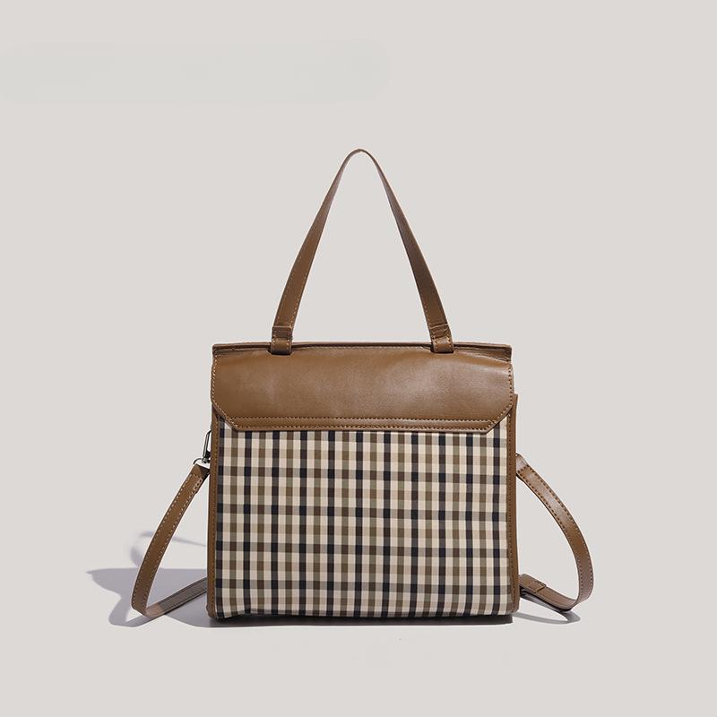 Bag Academy Style Pattern Tote Bag Commuting Versatile Handbag Autumn and Winter Shoulder Bag for Women