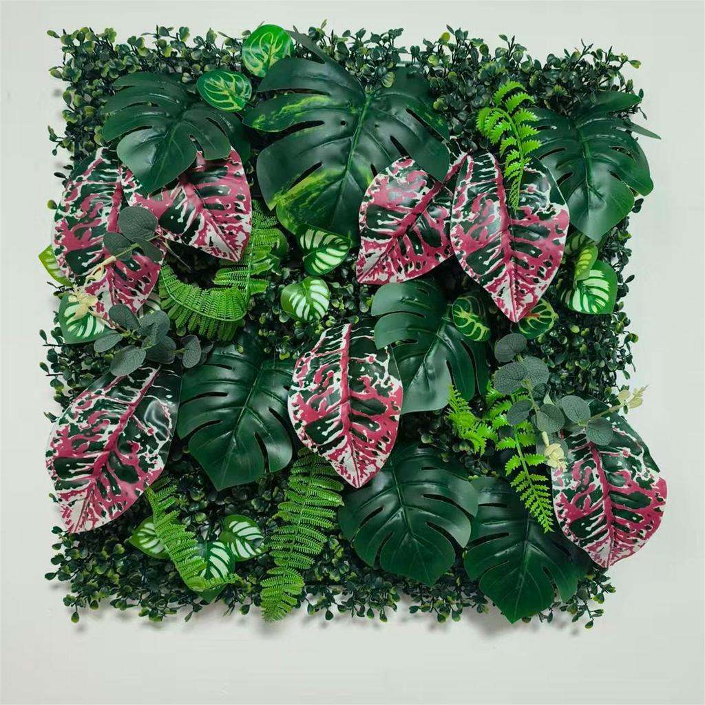 50×50cm Artificial Green Plant Wall - Plastic Vertical Garden, Fake Flower Wall, Synthetic Turf Background