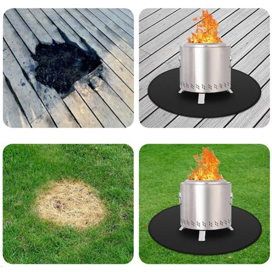 Yousheng Fireproof Pit Mat for Stove BBQ Heat Mat Round Square 3-Layer Fireproof Tabletop Mats for Outdoor BBQ Air Fryer Grill Mats